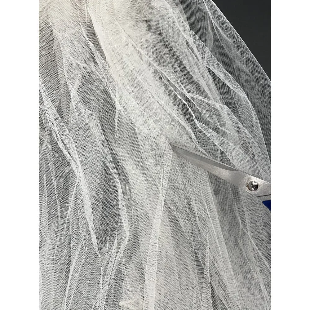 Vintage Bridal Veil Headpiece Lace Floral Pearl Juliet Cap Wedding Ivory